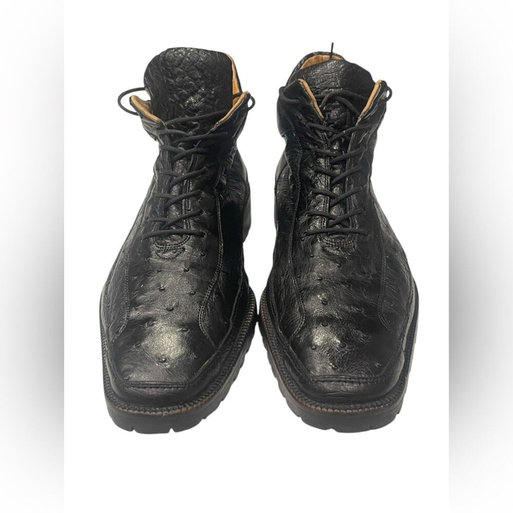 Belvedere Genuine Black Ostrich Casual Shoes Mens  Size 10